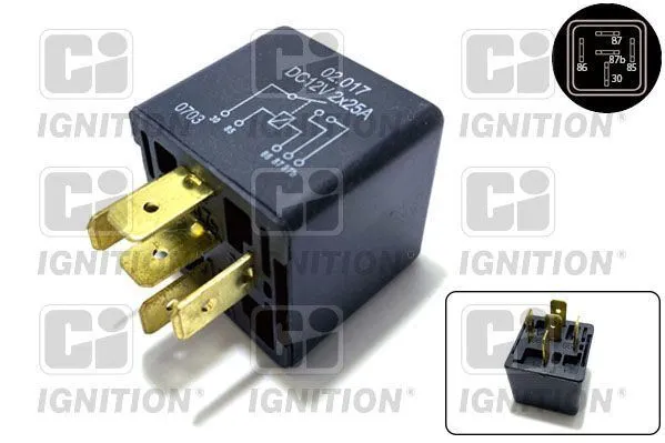 Relay 12V Voltage Replacement 25A Rated Current 5 Connectors Ci IGNITION XRL115