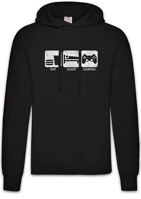 Eat Sleep Gaming Hoodie Sweatshirt Gamer Fun Geek Nerd Ego Computer Science
