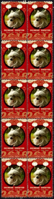 Chinese Crested Year Of The Dog 2018 Strip Of 10 Mint Stamps