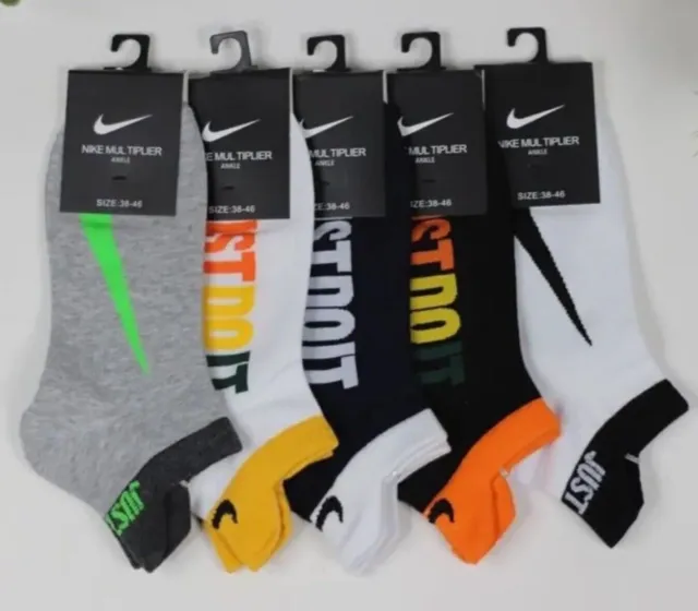 NIKE SOCKS COLORFUL Crew JUST DO IT Unisex 5 PAIRS NEW Low-Cut $21.99 ...