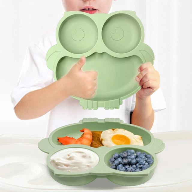 Vajilla para niños diseño de succión resistente al calor plato de comedor borde liso