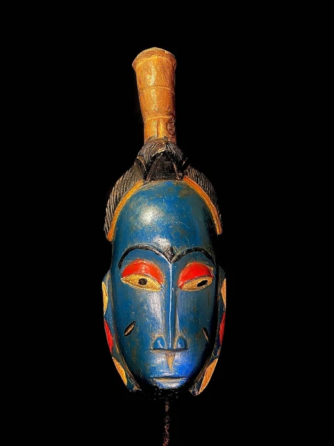 African Tribal Face Mask Wood Hand Carved Wall Hanging tribal Guro mask-4428