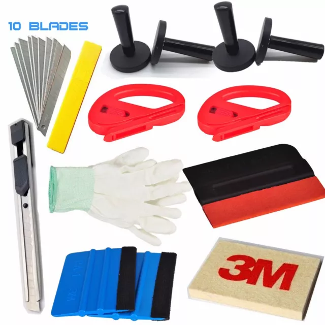 PRO Vinyl Squeegee Kit Car Wrap Application Tools 3M Window Tint Felt Edge New