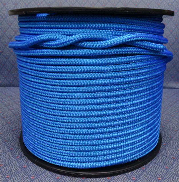 6MM 25Mtr DOUBLE BRAID POLYESTER YACHT ROPE - SOLID BLUE