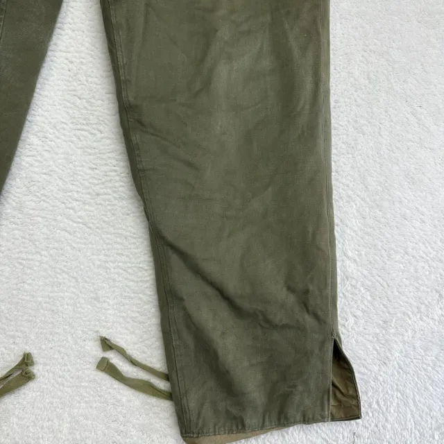 VINTAGE US MILITARY Trousers Size 32x29 Quilt Lined Insulated Green 40s ...