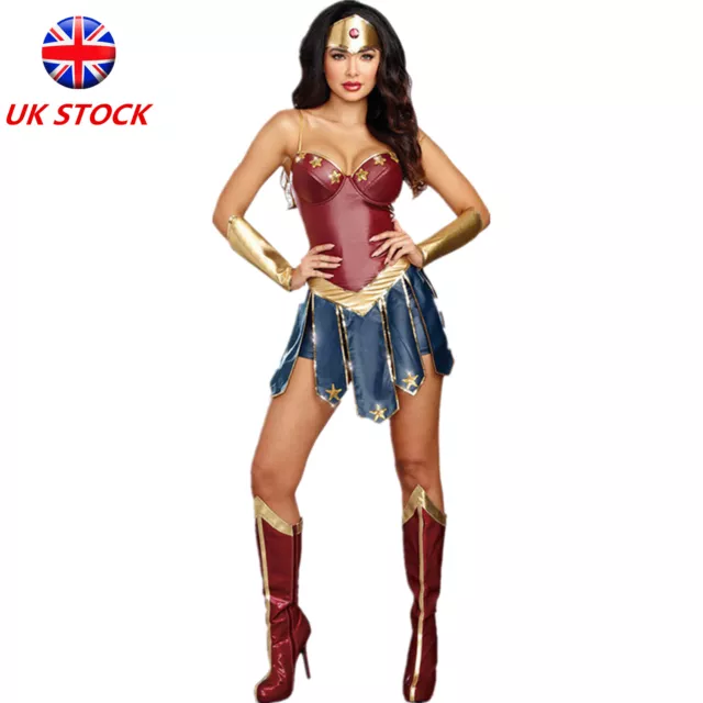 Movie Wonder Woman Diana Costume Superhero Halloween Cosplay Fancy Dress Outfit