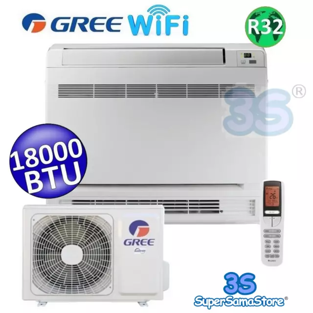 3S Climatiseur Gree Mono Console Au Sol 18000Btu Wifi Classe A++/A+ Inverter R32