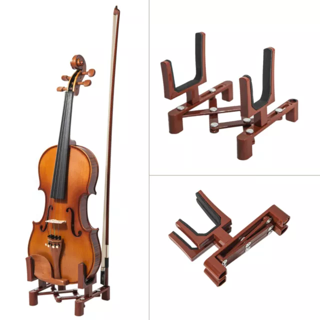 High Quality New Lightweight Adjustable Violin Viola Stand Burgundy Color