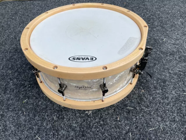 HighWood Custom STEAMBENT MAPLE snare with wooden hoops 14"x6.5" VMP Delmar wrap