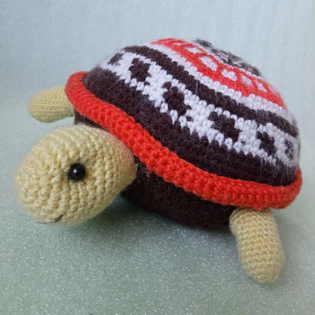 Regalo de juguete suave tortuga para niño almohada decorativa tejida a mano...