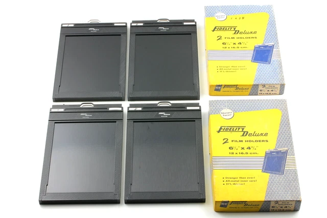 [Top NEUF en BOITE] NEW FIDELITY DELUXE 5X7 12x16.5cm Cut Film Holders Lot...