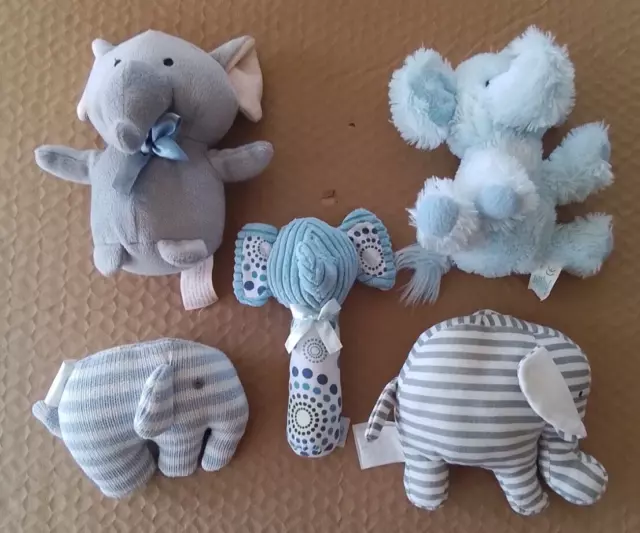 Baby toy bundle. ELEPHANT theme toys x 5, pre owned