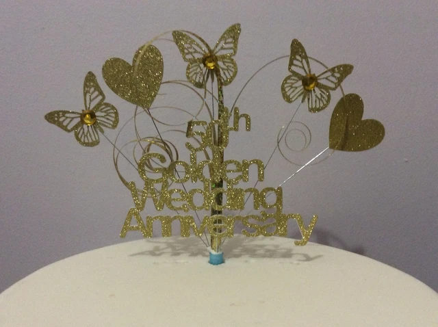 GOLDEN 50TH WEDDING Anniversary Cake Topper 50 Years 7 99 PicClick UK golden-50th-wedding-anniversary-cake-topper-50-years-7-99-picclick-uk