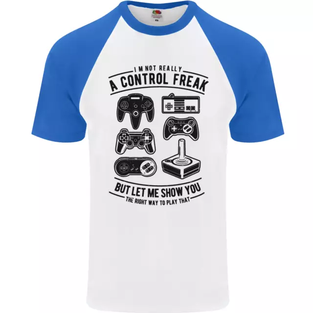 Baseball-T-Shirt Control Freak lustig Gaming Gamer Herren S/S 3