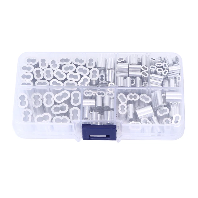 180 x kit manicotto ad anello crimpato ferro a doppia canna taglia 6 dimensioni per cavo fune metallica