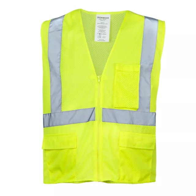 High Visibility Reflective ANSI Class 2 Hi Vis Road Work Traffic Safety Vest