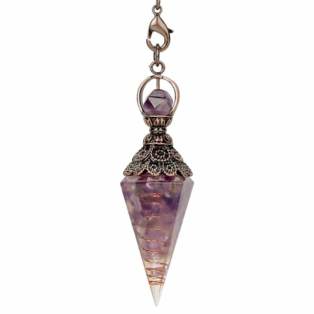 Quartz Natural Crystal Pendulum Healing Chips Stone Reiki Chakra Chain Pendant