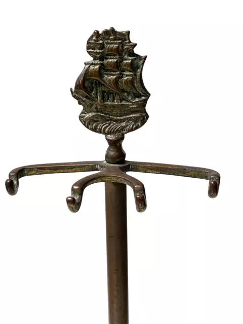 Vintage Copper Nautical Ship Utensil Hanger Holder or Pictures Great Patina 15"T