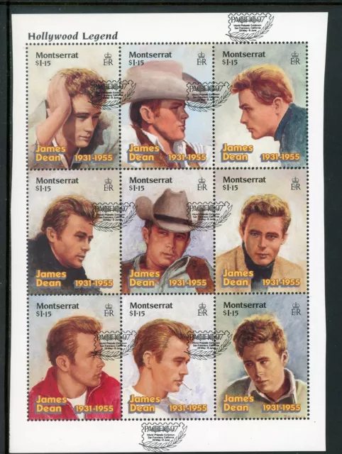 Montserrat Scott #912-1 MNH SHEET of 9 James Dean Pacific'97 $$ 435209