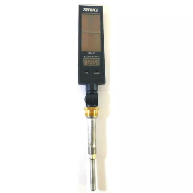 Trerice SX9140605WWG 6" x 5" Digital Solar Powered Thermometer