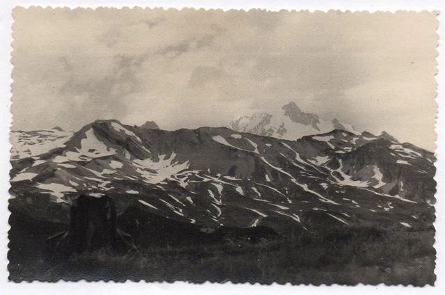 PHOTO ANCIENNE Massif du Mont Blanc Vers 1950 Haute-Savoie Paysage de Montagne