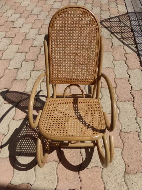 Rocking chair en rotin enfant Vintage Naturel - Vendu