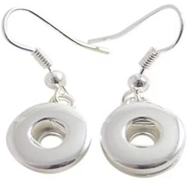 Mini Snap Jewelry Earring Plain French Hook 12mm fits Petite Ginger Style Charms