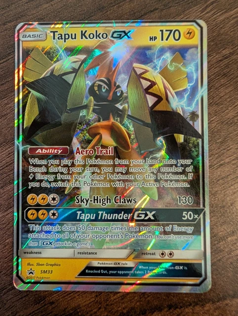 Pokemon Tapu Koko GX Card - SM33 Black Star Promo - Collectible Trading Card Game - View #8