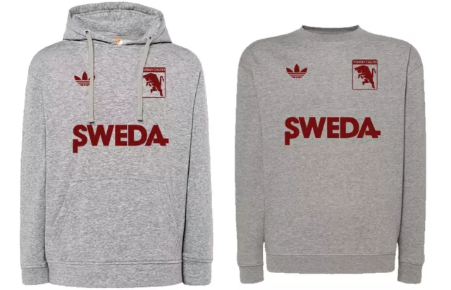 FELPA toro vintage anni 80 calcio con cappuccio o girocollo grigia torino
