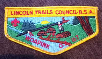 BSA Boy Scouts of America Order of the Arrow OA Woapink Lodge 167 Flap - Mint