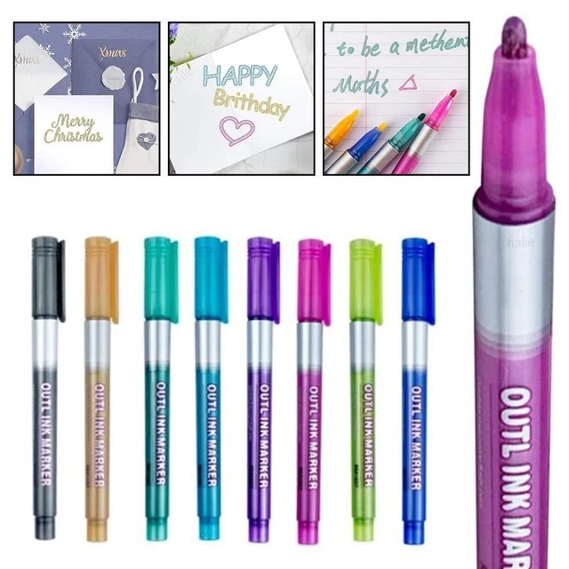 Outline Art Pen Double Lines Art Markers Art Drawing Pens Marker Pens