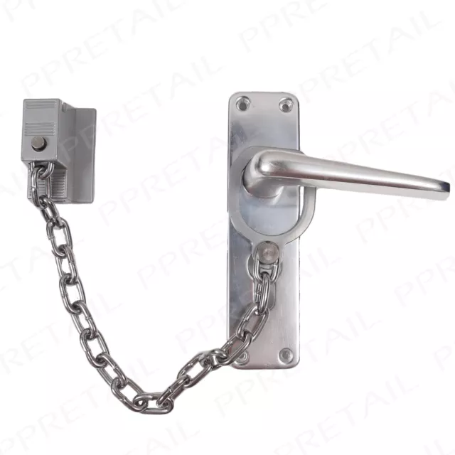 Security Door Handle Restricting Chain ~ LOCKING RING ~ Heavy Duty Safety Guard