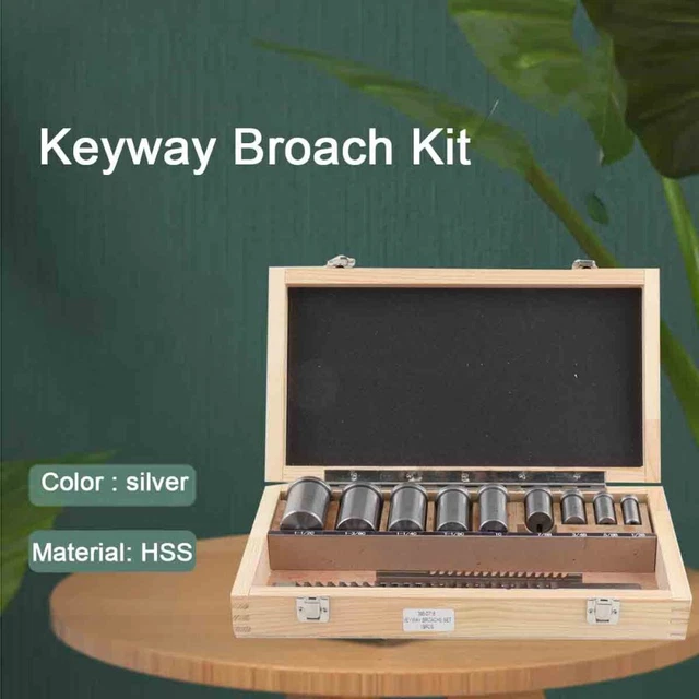 18pcs Keyway Broach Kit 1/8 3/16 1/4 3/8" HSS CNC Metalworking Cut Tool Set