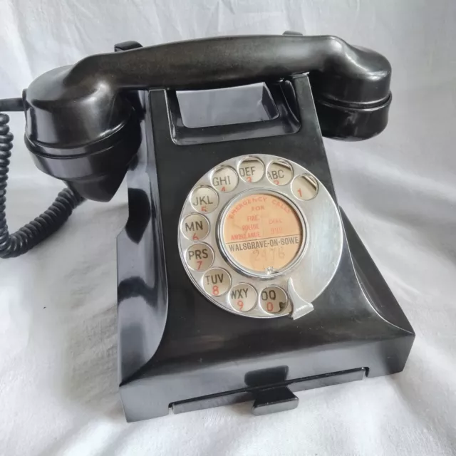 vintage old antique gpo bakelite telephone phone 1950s 50s dial converted