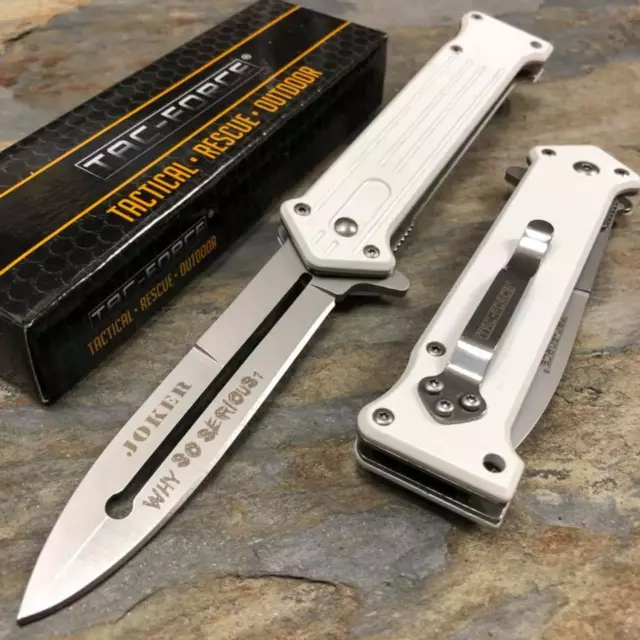 Tac Force Spring Assisted Joker Why So Serious? Outdoor Pocket Knife (WHITE)