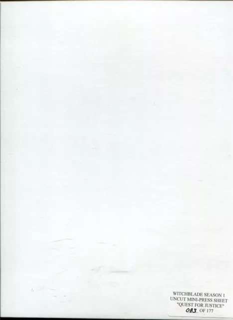 Witchblade Season 1 ''Quest For Justice'' Uncut Mini Press Sheet Ltd / 177