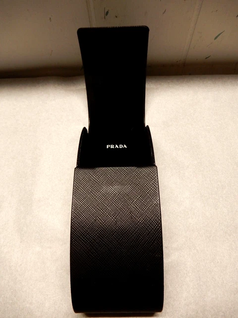 PRADA Saffiano Black Sunglasses Eyeglasses Hard Case with Magnetic Closure