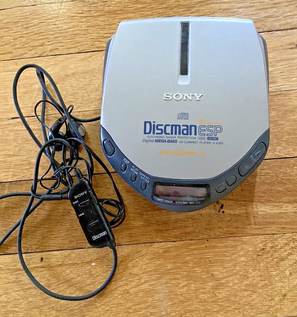 VINTAGE SONY PORTABLE CD Player Discman DE301 with Original Headphones