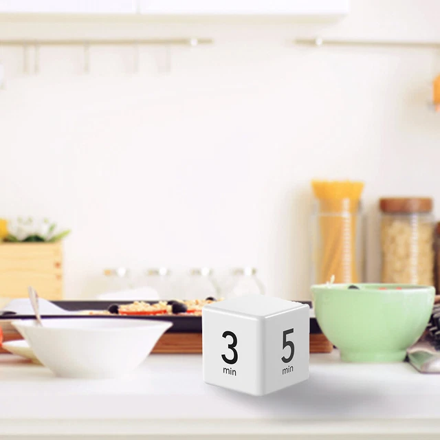 KITCHEN TIMERS CUBE Timer Countdown Reminder Management Timer (White 1