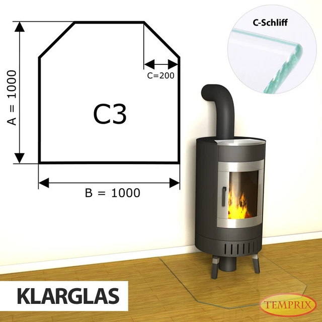 Estufa Placa de Fondo Cristal Protección Chispas Plancha Horno Del Suelo .