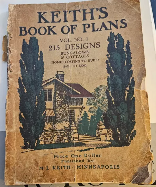 1910 Keith's Book Of Plans Vol No 1 Original 215 Designs Bungalows & Cottages