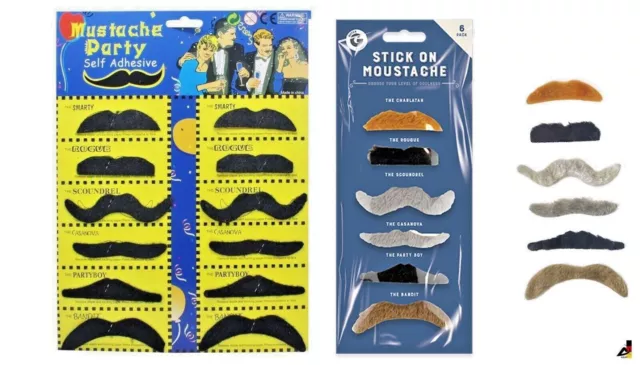 Stick on fancy dress moustaches Tash Tashes Fake moustache Mexican lot beard