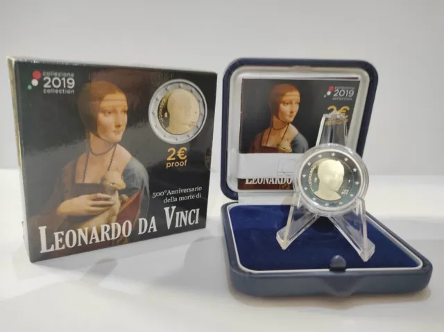 2 Euro Commemorativo Italia 2019 Proof Leonardo Da Vinci