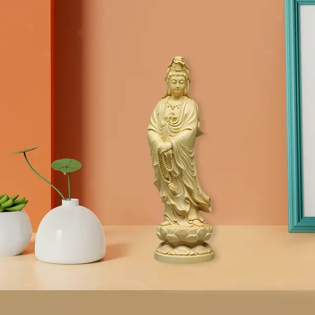 Guanyin Statue Bodhisattva Feng Shui for Living Room Tea House Collectibles