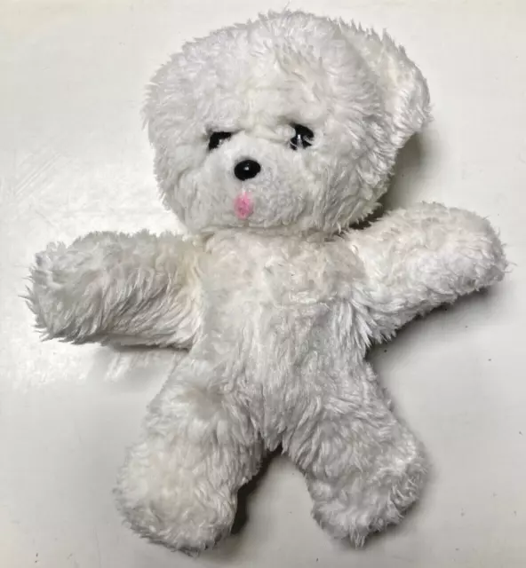 Peluche doudou nounours blanc vintage