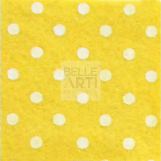 Panno Lenci 1 Mm 30X40 Cm Giallo/Bianco A Pois