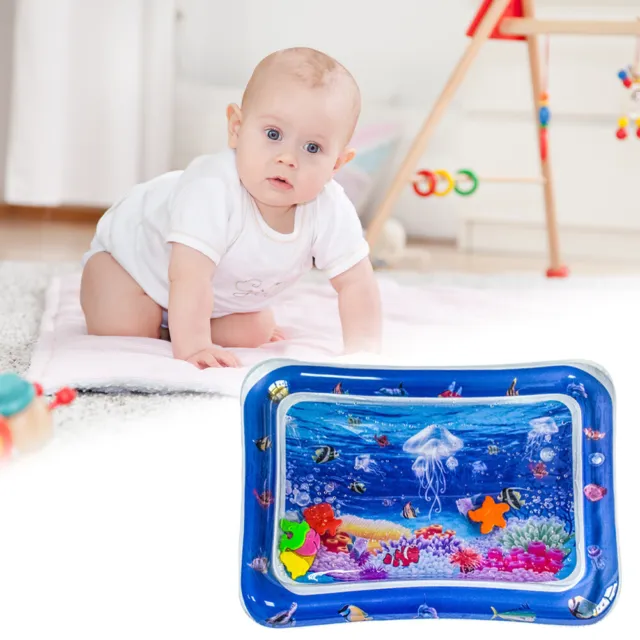 Animal Water Mat PVC Baby Water Play Mat Double Edge for Activity (Jellyfish)