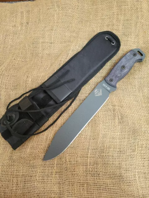 Ranger Knives Fixed-Blade Knife 9.5" Carbon Steel Blade Wood Handle Dark Gray