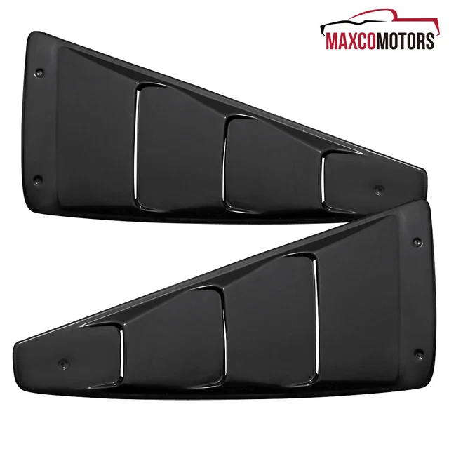 Window Louvers Fits 2005-2014 Ford Mustang 1/4 Quarter Side Scoop Covers Black