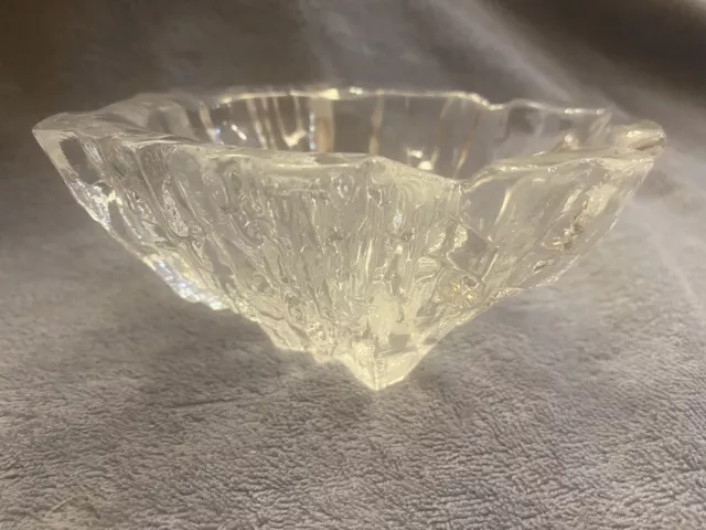 ISAK Mats Jonasson Full Lead Crystal Large Heavy Bowl Handmade in Sweden